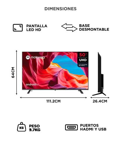 Smart TV Motorola 91MT5010 50 LED Google TV 4K - 5