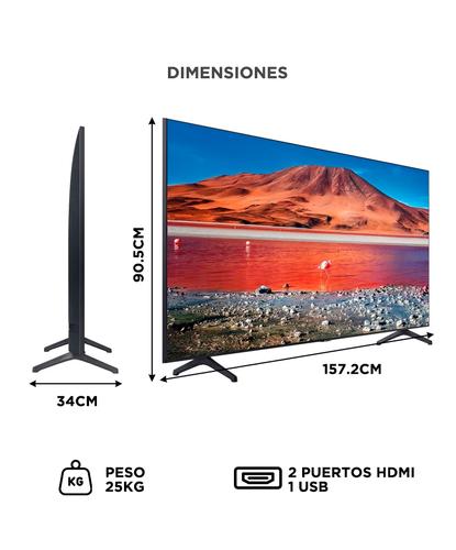 Smart TV Samsung UN70TU7000GCZB UHD 4K Crystal Tizen Series 7 - 5