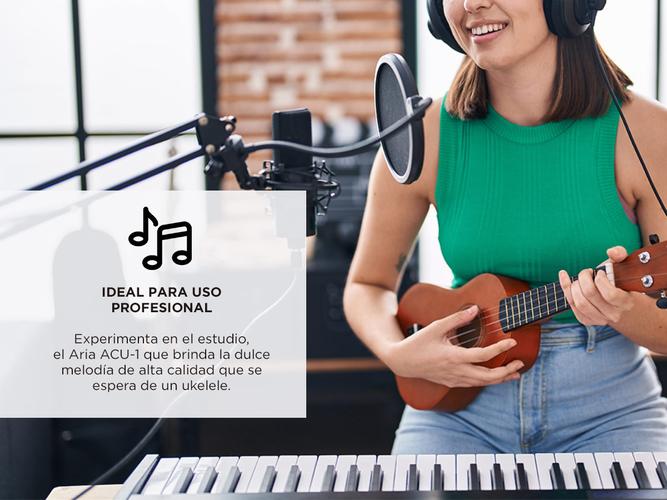 Ukelele Profesional Aria Soprano ACU1 Caoba - 3