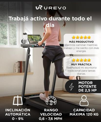 Cinta Para Correr Inteligente UREVO Foldi 3S Con Escritorio Ajustable Inclinación 9% App - 1
