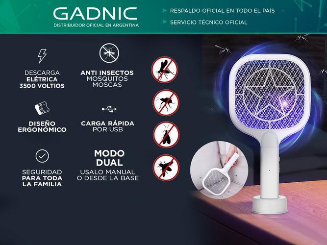 Raqueta Paleta Gadnic Mata Mosquitos Moscas Recargable Usb - 1