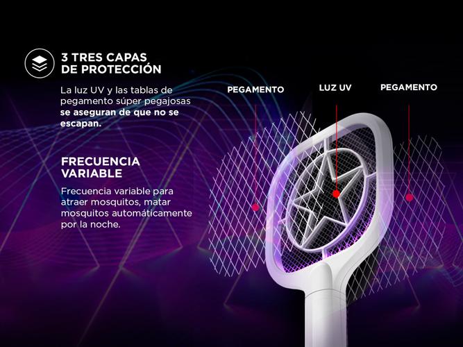 Raqueta Paleta Gadnic Mata Mosquitos Moscas Recargable Usb - 2
