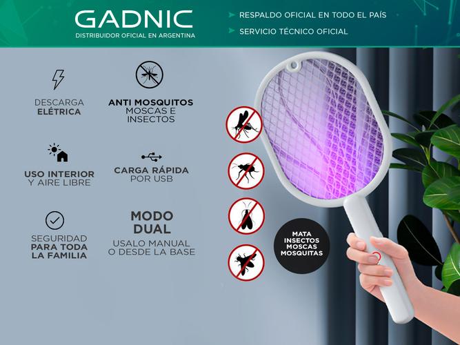 Raqueta Paleta Mata Moscas Mosquitos Recargable Usb dual Trampa insectos - 1