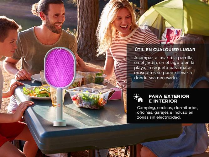 Raqueta Paleta Mata Moscas Mosquitos Recargable Usb dual Trampa insectos - 3