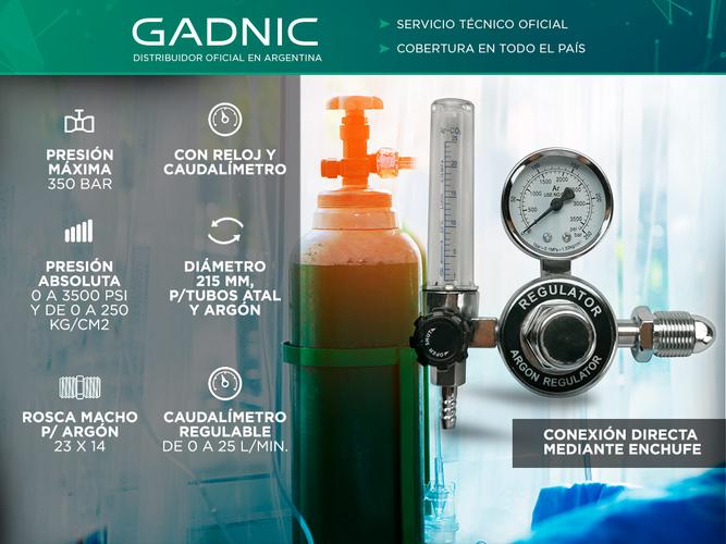 Válvula de Control con Caudalímetro Gadnic Reguladora Para Atal y Argón - 1