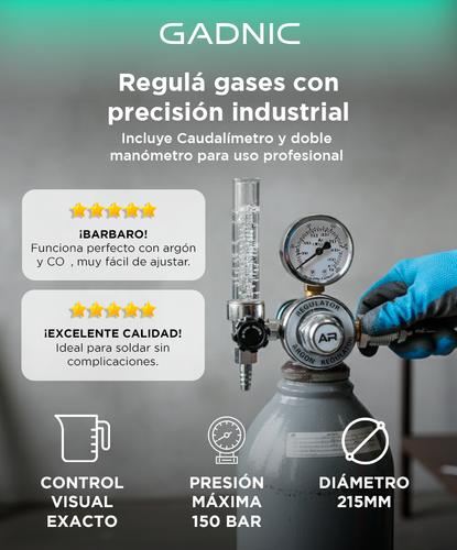 Válvula de Control con Caudalímetro Gadnic Reguladora Para Atal y Argón - 1