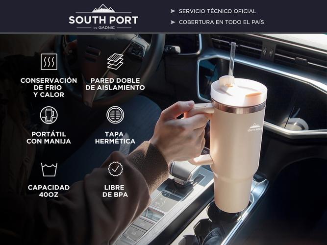 Vaso Termico 1200Ml SouthPort con Manija y Sorbete - 1