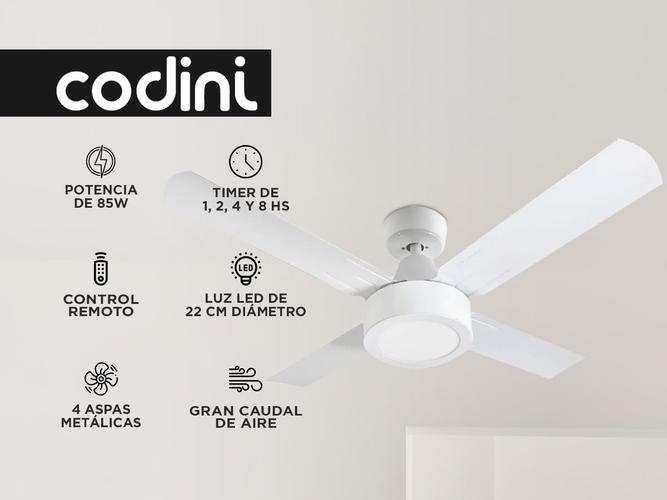 Ventilador de Techo Codini V5RB Blanco 4 Aspas - 1