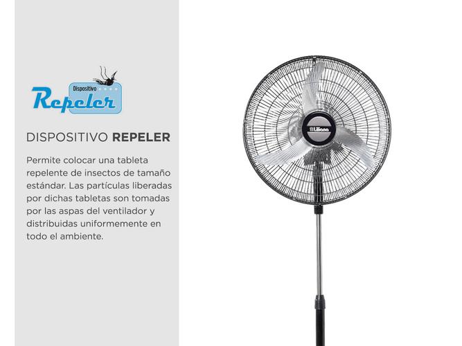 Ventilador de Pie Liliana VPM2016 Orbital con Repeler Aspas Metal 90w 20