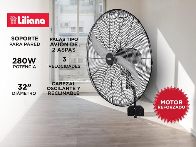 Ventilador de Pared Industrial Liliana VWI32 280w 32 Aspas Metálicas - 1