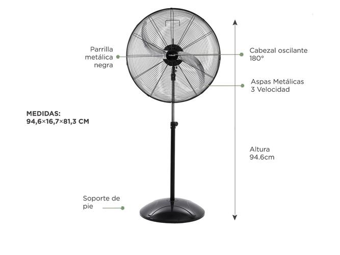 Ventilador de Pie Industrial Liliana VPI32 280w 32