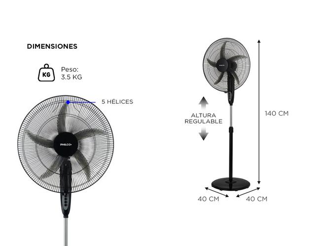 Ventilador de Pie VPP2021N 20” Philco Negro - 4