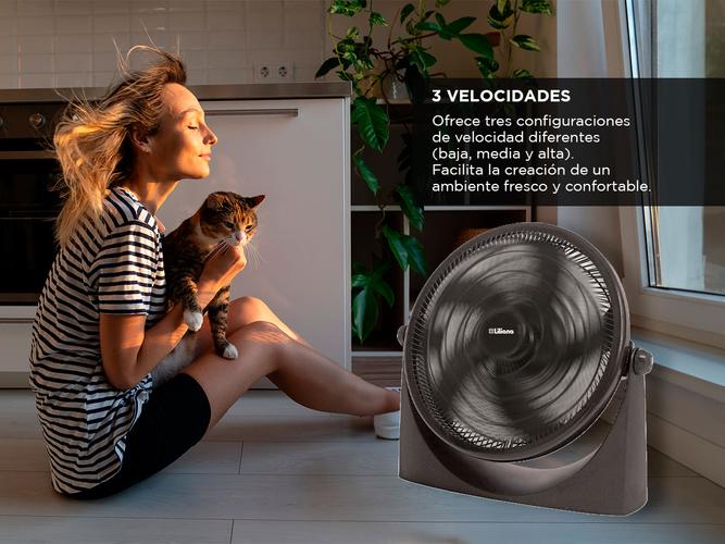 Ventilador Turbo Reclinable 18 Liliana VTF18P 5 Aspas Negras Base antideslizante Parrilla Plástica espiralada 3 velocidades - 3