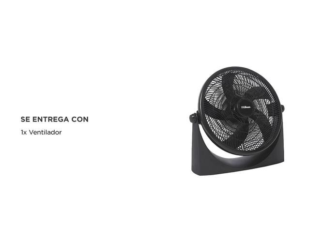 Ventilador Turbo Reclinable 18 Liliana VTF18P 5 Aspas Negras Base antideslizante Parrilla Plástica espiralada 3 velocidades - 5