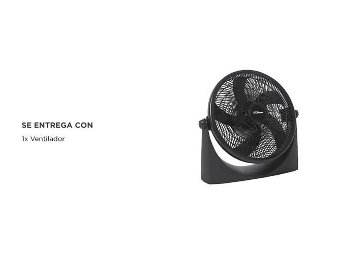 Ventilador Turbo Reclinable 20 Liliana VTF20P 5 Aspas Negras Base antideslizante Parrilla plástica Espiralada 3 velocidades - 5