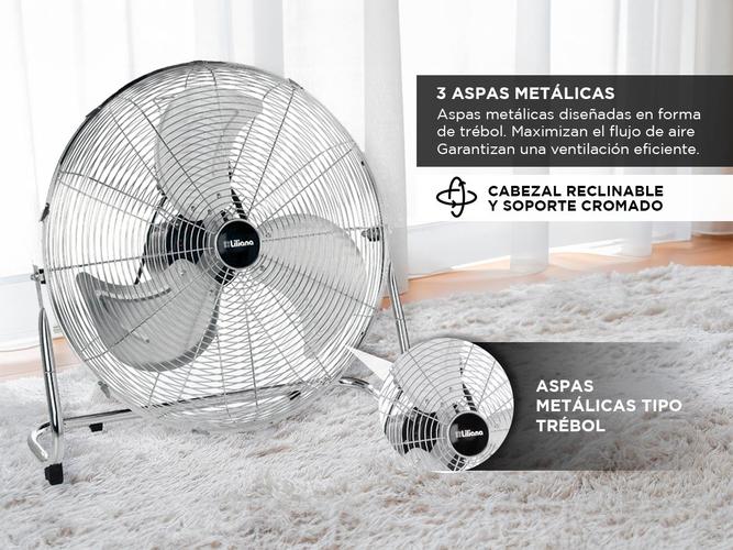 Ventilador Turbo Reclinable 18 Liliana VTFM18 Parrilla metálica cromada 3 Aspas Metálicas tipo Trébol Motor de alto rendimiento Super silencioso 3 velocidades Base metálica antideslizante - 2