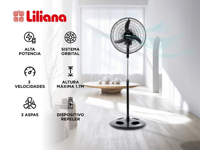 Ventilador de Pie Liliana Orbital VPRN18 Repeler 3 Aspas - 1