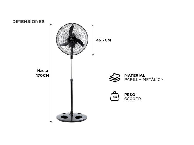 Ventilador de Pie Liliana Orbital VPRN18 Repeler 3 Aspas - 4