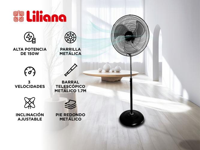 Ventilador De Pie 20 Liliana VP20POW Parrilla metálica 3 Velocidades - 1