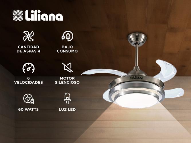 Ventilador de Techo Liliana Con Aspas Retractiles  - 1