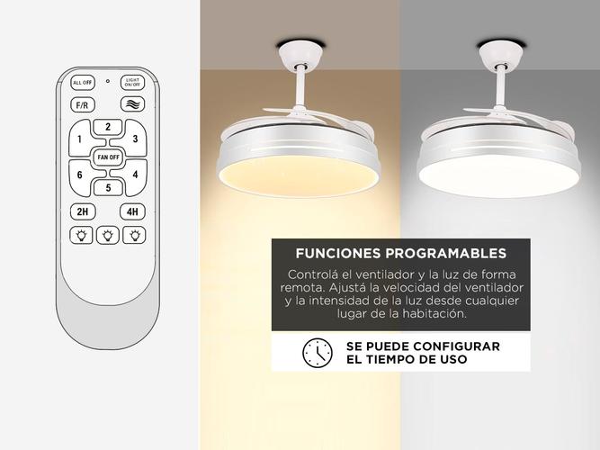 Ventilador de Techo ClimaLed Gadnic 3 Aspas Retractiles  - 3