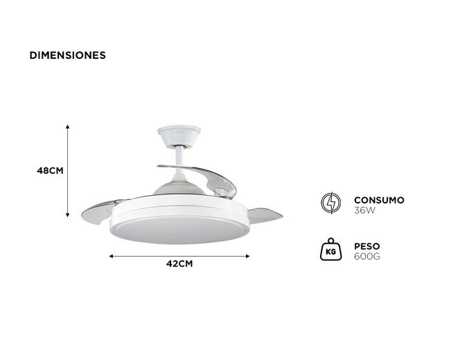 Ventilador de Techo ClimaLed Gadnic 3 Aspas Retractiles  - 4