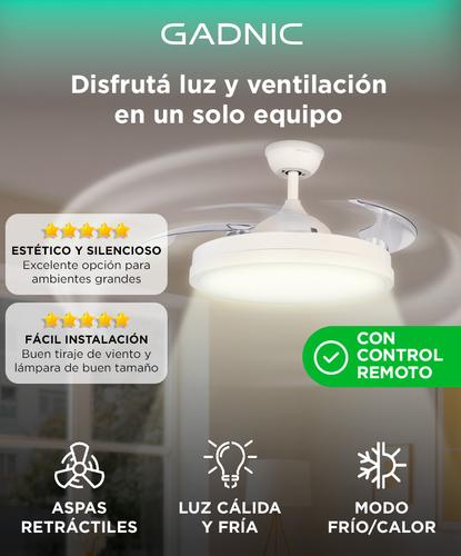 Ventilador de Techo ClimaLed Gadnic 3 Aspas Retractiles  - 1