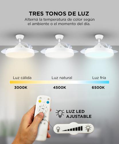 Ventilador de Techo ClimaLed Gadnic 3 Aspas Retractiles  - 2