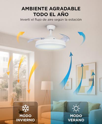 Ventilador de Techo ClimaLed Gadnic 3 Aspas Retractiles  - 3