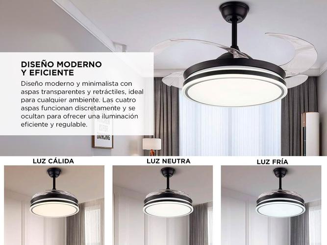  Ventilador de Techo Lumifan Gadnic 4 Aspas Retractiles - 2