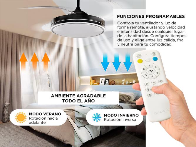  Ventilador de Techo Lumifan Gadnic 4 Aspas Retractiles - 3