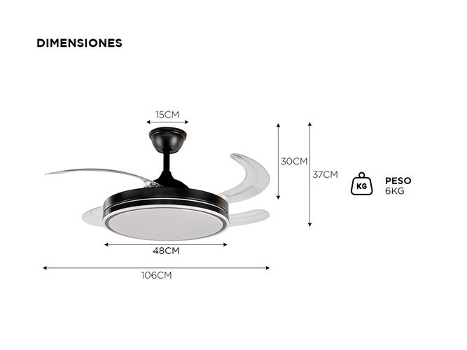 Ventilador de Techo Lumifan Gadnic 4 Aspas Retractiles - 4