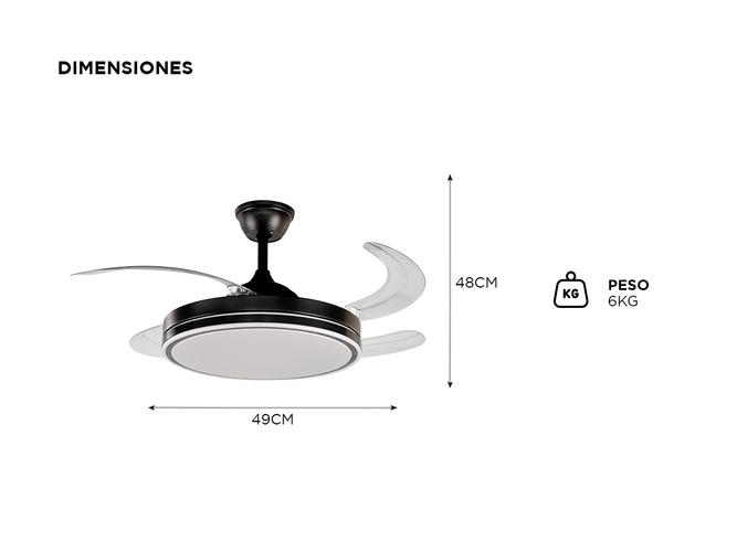  Ventilador de Techo Lumifan Gadnic 4 Aspas Retractiles - 4