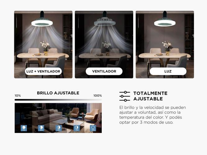 Ventilador Multifuncional Foco Led Gadnic 30W Blanco - 3