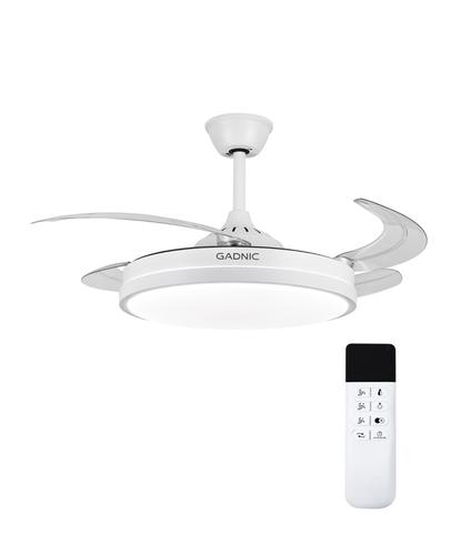 Ventilador De Techo GADNIC Retráctil Luz LED Con Control Remoto Blanco  - 6