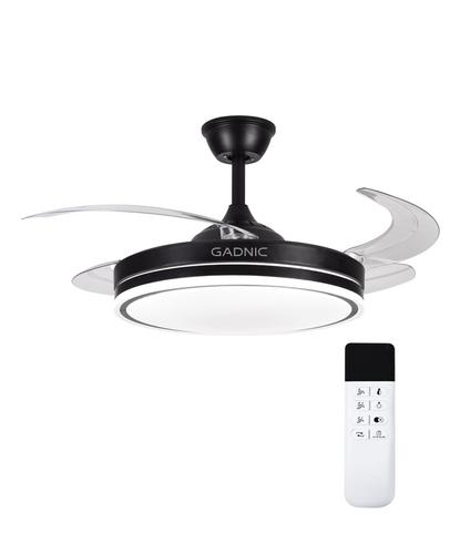 Ventilador De Techo GADNIC Retráctil Luz LED Control Remoto Negro - 6