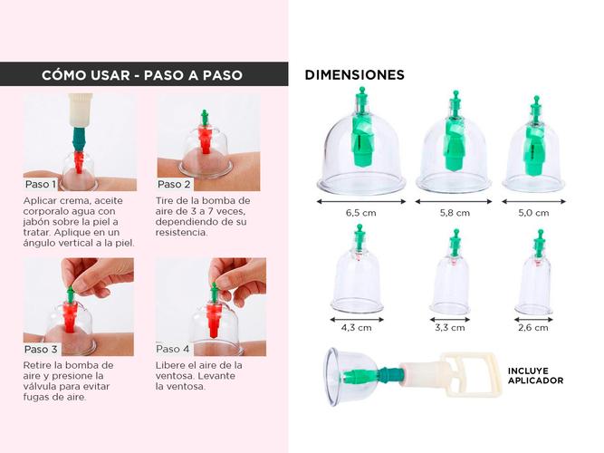 Set x 12 Ventosas de Vacío Gadnic MASSAG-V1N Pistola Aplicadora - 3