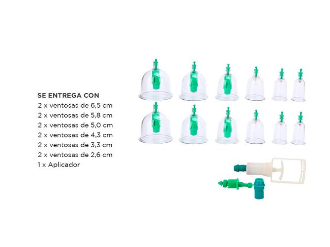 Set x 12 Ventosas de Vacío Gadnic MASSAG-V1N Pistola Aplicadora - 4