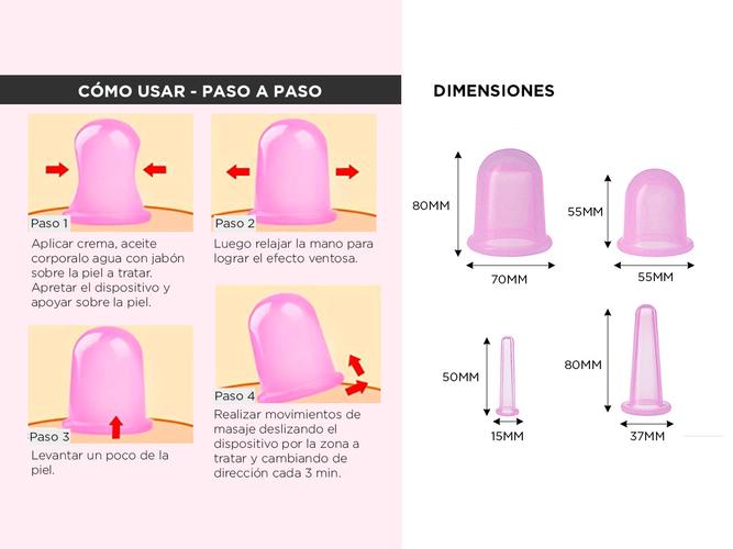 Set X4 Ventosas de Vacío Gadnic MASSAG-V3N Masajeador Facial Corporal - 3