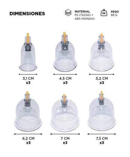 Juego de 18 Ventosas de Vacío Gadnic AA900 Magnetoterapia - 5