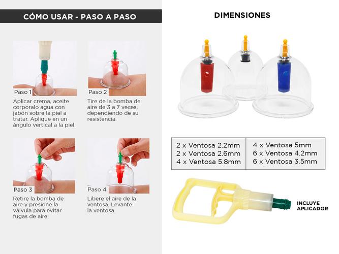 Set de 24 Ventosas de Vacío Gadnic Masajes Con Pistola Aplicadora - 3