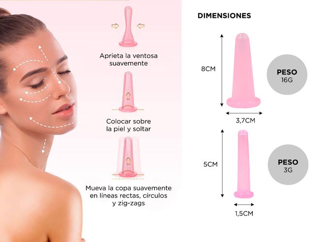 Set X4 Ventosas de Vacío Faciales Gadnic PLQ12 Masajeador - 3