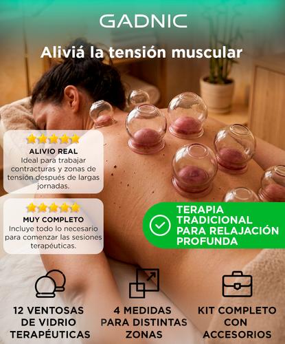 12 Ventosas De Vidrio Gadnic Alivio Y Relajación Muscular  - 1