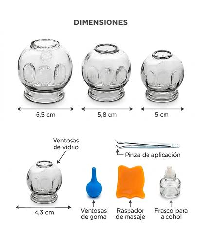 12 Ventosas De Vidrio Gadnic Alivio Y Relajación Muscular  - 5