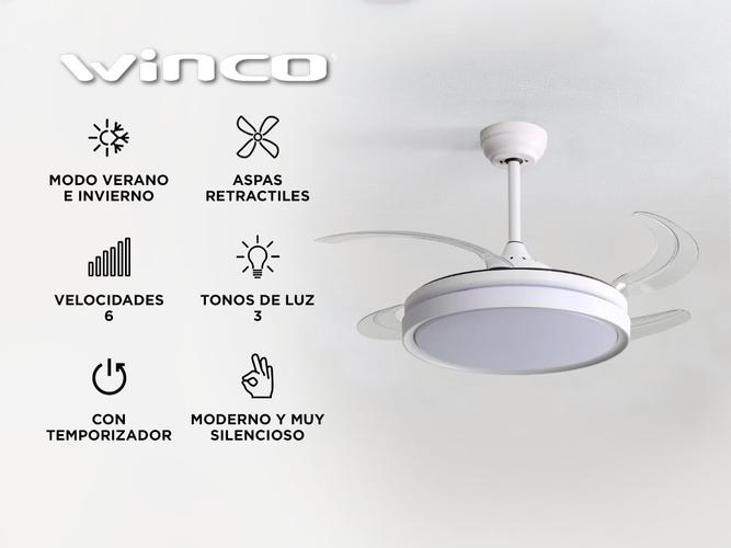 Ventilador de Techo Winco W1342 con Luz LED  - 1
