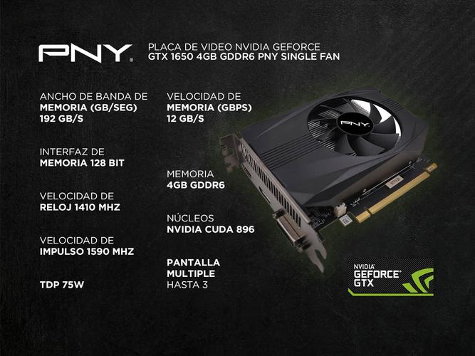 Placa de Video Nvidia Geforce GTX 1650 4GB GDDR6 Pny Single Fan - 1
