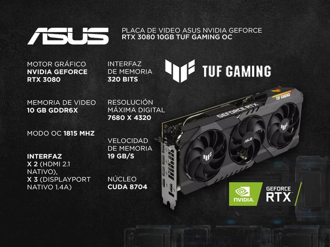 Placa de Video Asus Nvidia Geforce RTX 3080 10Gb Tuf Gaming OC - 1
