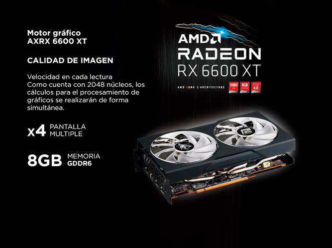 Placa de  Video AMD Radeon RX 6600 XT Powercolor Backplate RGB - 4