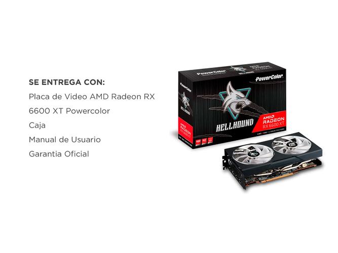 Placa de  Video AMD Radeon RX 6600 XT Powercolor Backplate RGB - 6