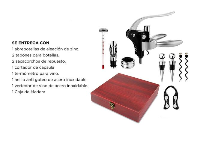 Kit Regalo Sacacorcho Gadnic Para Vino - 6